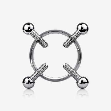 Steel Non-Piercing Adjustable Screw Clamp Nipple Ring